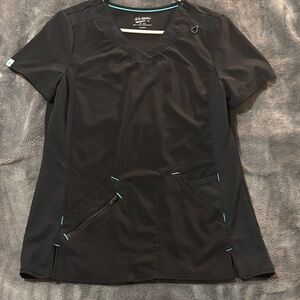 Scrubstar Black Short Sleeve V-Neck Top